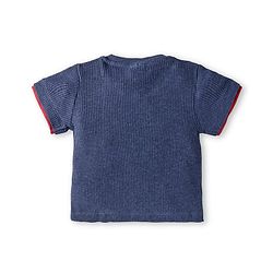 Babyhug Single Jersey Knit Half Sleeves T-Shirt & Shorts Set With Text Embroidery - Charcoal Grey