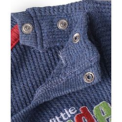 Babyhug Single Jersey Knit Half Sleeves T-Shirt & Shorts Set With Text Embroidery - Charcoal Grey