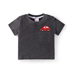 Babyhug Half Sleeves Car Printed T- Shirt & Shorts Set - Grey