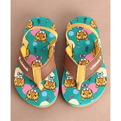 Cute Walk by Babyhug Cub Printed Flip Flops with Back Strap - Mint Green