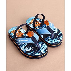 Cute Walk by Babyhug Slip On Flip Flops With Teddy Print - Navy Blue