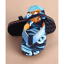 Cute Walk by Babyhug Slip On Flip Flops With Teddy Print - Navy Blue