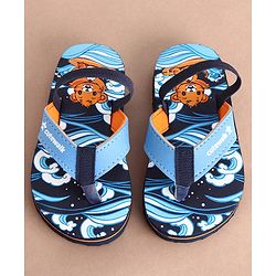 Cute Walk by Babyhug Slip On Flip Flops With Teddy Print - Navy Blue
