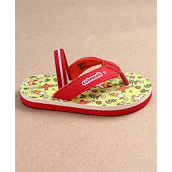 Cute Walk by Babyhug Flip Flops with Backstrap Closure & Animal Print - Green