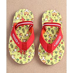 Cute Walk by Babyhug Flip Flops with Backstrap Closure & Animal Print - Green