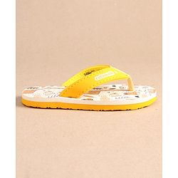 Cute Walk by Babyhug Slip On Flip Flops with Giraffe Print - Yellow