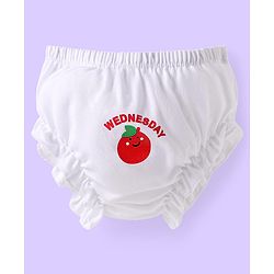 Babyhug 100% Cotton Knit Bloomers with Fruit Prints Pack of 7 - Aqua White & Green