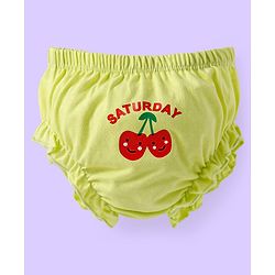 Babyhug 100% Cotton Knit Bloomers with Fruit Prints Pack of 7 - Aqua White & Green