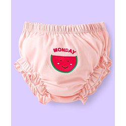 Babyhug 100% Cotton Knit Bloomers with Fruit Prints Pack of 7 - Aqua White & Green