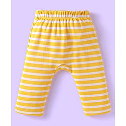 Babyhug Cotton Knit Full Length Diaper Leggings With Lion & Nautical Theme Print Pack of 3 - Blue White & Yellow