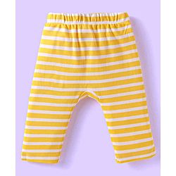 Babyhug Cotton Knit Full Length Diaper Leggings With Lion & Nautical Theme Print Pack of 3 - Blue White & Yellow