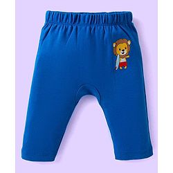 Babyhug Cotton Knit Full Length Diaper Leggings With Lion & Nautical Theme Print Pack of 3 - Blue White & Yellow