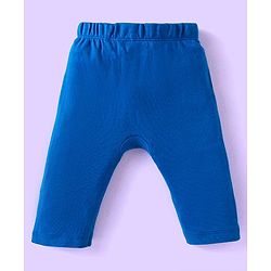 Babyhug Cotton Knit Full Length Diaper Leggings With Lion & Nautical Theme Print Pack of 3 - Blue White & Yellow