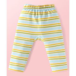 Babyhug Interlock Knit Full Length Diaper Leggings Dino Print Pack of 3 - Light Blue White & Green