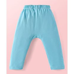 Babyhug Interlock Knit Full Length Diaper Leggings Dino Print Pack of 3 - Light Blue White & Green