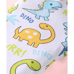 Babyhug Interlock Knit Full Length Diaper Leggings Dino Print Pack of 3 - Light Blue White & Green