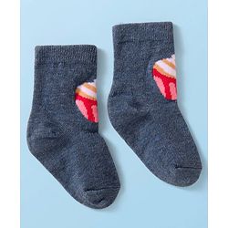 Cute Walk by Babyhug Knit Ankle Length Socks With Text Design Pack of 3 - Pink White & Grey