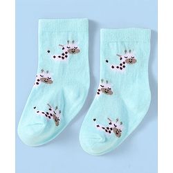 Cute Walk By Babyhug Anti-Bacterial Ankle Length Socks With Text & Aminal Design Pack Of 3 - Pink & Light Blue