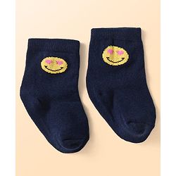 Cute Walk by Babyhug Knit Ankle Length Socks With Heart Design Pack of 3 - Dark Pink Black & White