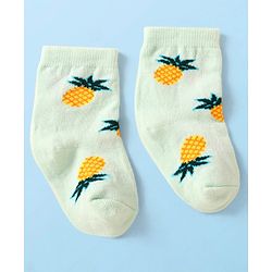 Cute Walk by Babyhug Knit Ankle Length Socks With Fruit Design Pack of 3 - Purple White & Dark Pink