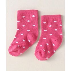 Cute Walk By Babyhug Anti-Bacterial Ankle Length Pack of 3 With Floral Stripe & Polka Dot Print - White Pink & Yellow