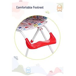 Babyhug Fun Feast Highchair With Adjustable Food Tray & 5 Point Safety Harness - Red - 80 x 63 x 96 cm Red