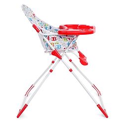 Babyhug Fun Feast Highchair With Adjustable Food Tray & 5 Point Safety Harness - Red - 80 x 63 x 96 cm Red