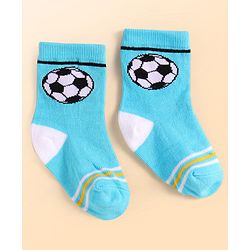 Cute Walk By Babyhug Anti-Bacterial Ankle Length Socks With Stripe & Star Design Pack Of 3 - Yellow & Light Blue