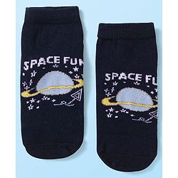 Cute Walk by Babyhug Knit Ankle Length Socks With Space Theme Design Pack of 3 - Yellow & Black