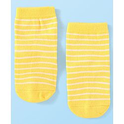 Cute Walk by Babyhug Knit Ankle Length Socks With Space Theme Design Pack of 3 - Yellow & Black