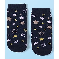 Cute Walk by Babyhug Knit Ankle Length Socks With Space Theme Design Pack of 3 - Yellow & Black
