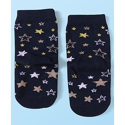Cute Walk by Babyhug Knit Ankle Length Socks With Space Theme Design Pack of 3 - Yellow & Black