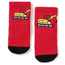 Cute Walk by Babyhug Anti-Bacterial Ankle Length Socks with Car & Truck Design Pack of 3 - Blue Red & Grey