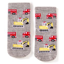 Cute Walk by Babyhug Anti-Bacterial Ankle Length Socks with Car & Truck Design Pack of 3 - Blue Red & Grey