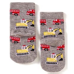 Cute Walk by Babyhug Anti-Bacterial Ankle Length Socks with Car & Truck Design Pack of 3 - Blue Red & Grey