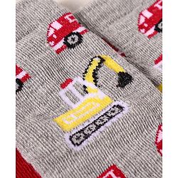 Cute Walk by Babyhug Anti-Bacterial Ankle Length Socks with Car & Truck Design Pack of 3 - Blue Red & Grey