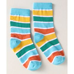 Cute Walk by Babyhug Knit Ankle Length Socks With Dino Design Pack of 3 - Light Blue & Black