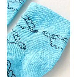 Cute Walk By Babyhug Anti-Bacterial Ankle Length Pack of 3 Socks With Dino Print - Brown & Navy Blue