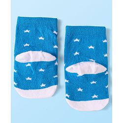Cute Walk by Babyhug Knit Ankle Length Socks With Whale & Star Design Pack of 3 - Blue Black & Yellow