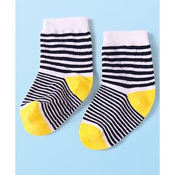 Cute Walk by Babyhug Knit Ankle Length Socks With Space Theme Design Pack of 3 - Grey Black & Yellow