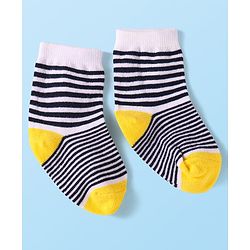 Cute Walk by Babyhug Knit Ankle Length Socks With Space Theme Design Pack of 3 - Grey Black & Yellow