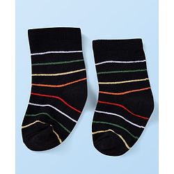 Cute Walk by Babyhug Knit Ankle Length Socks With Dino Design Pack of 3 - White & Black