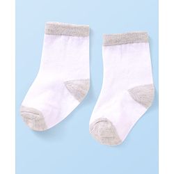 Cute Walk by Babyhug Knit Ankle Length Socks With Dino Design Pack of 3 - White & Black