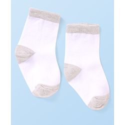 Cute Walk by Babyhug Knit Ankle Length Socks With Dino Design Pack of 3 - White & Black