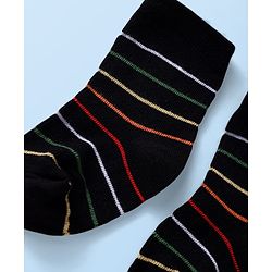 Cute Walk by Babyhug Knit Ankle Length Socks With Dino Design Pack of 3 - White & Black