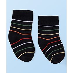 Cute Walk by Babyhug Knit Ankle Length Socks With Dino Design Pack of 3 - White & Black