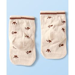 Cute Walk By Babyhug Anti-Bacterial Ankle Length Pack of 3 With Bear Print - Tan & Brown