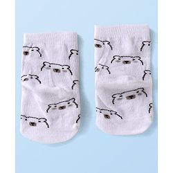 Cute Walk By Babyhug Anti-Bacterial Ankle Length Pack of 3 With Bear Print - Tan & Brown