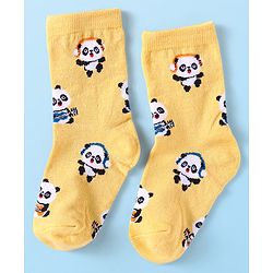 Cute Walk By Babyhug Cotton Knit Anti-Bacterial Ankle Length Socks With Stripes & Animal Design Pack of 3 - Blue & Yellow