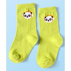 Cute Walk By Babyhug Cotton Knit Anti-Bacterial Ankle Length Socks With Stripes & Animal Design Pack of 3 - Blue & Yellow